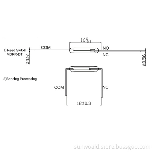 NC / NO /COM 3 wire magnet sensor reed switch